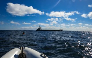 Celtic Crossing paddlers and coastal shipping