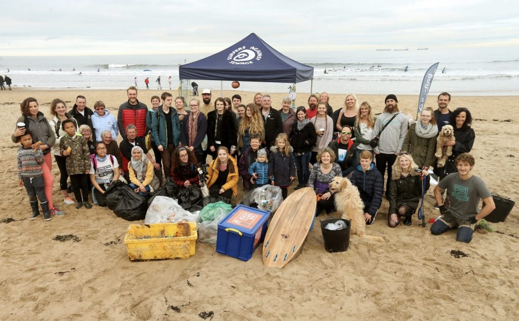 SAS Beach clean gathering from Tynemouth