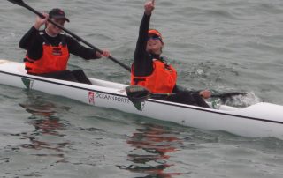 Tarryn Brown and Chloe Bunnett finishing the Celtic Crossing